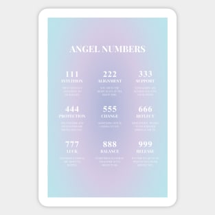 Angel Numbers Chart Purple Blue Aura Gradient Sticker